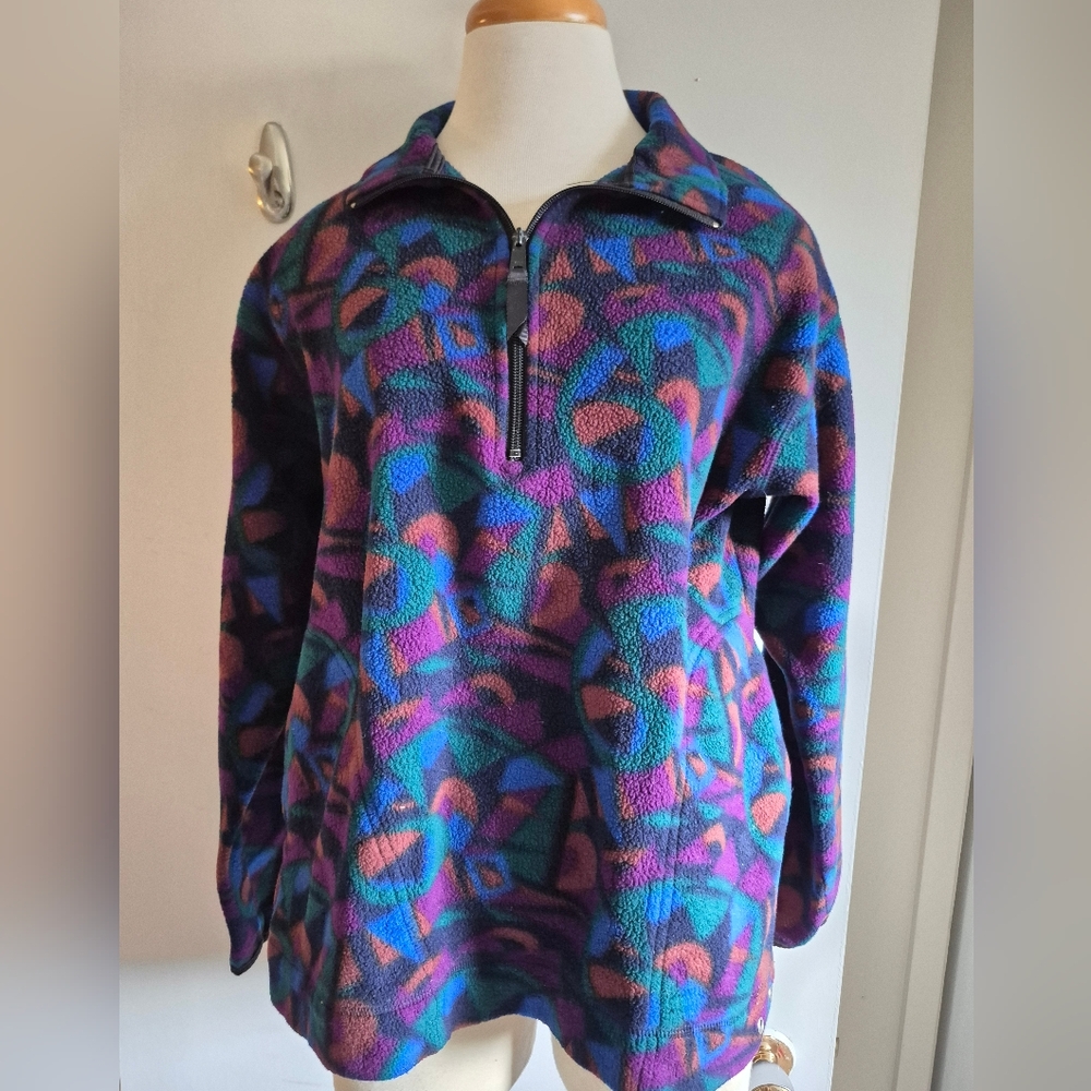 Ninties Geometric Fleece Pullover